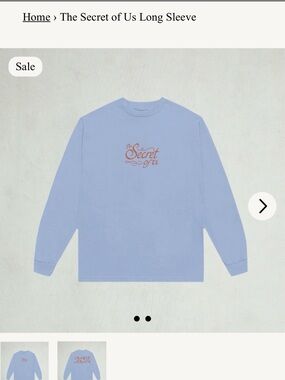 Gracie Abrams Merch The Secret of Us Long Sleeve Unisex S Light Blue